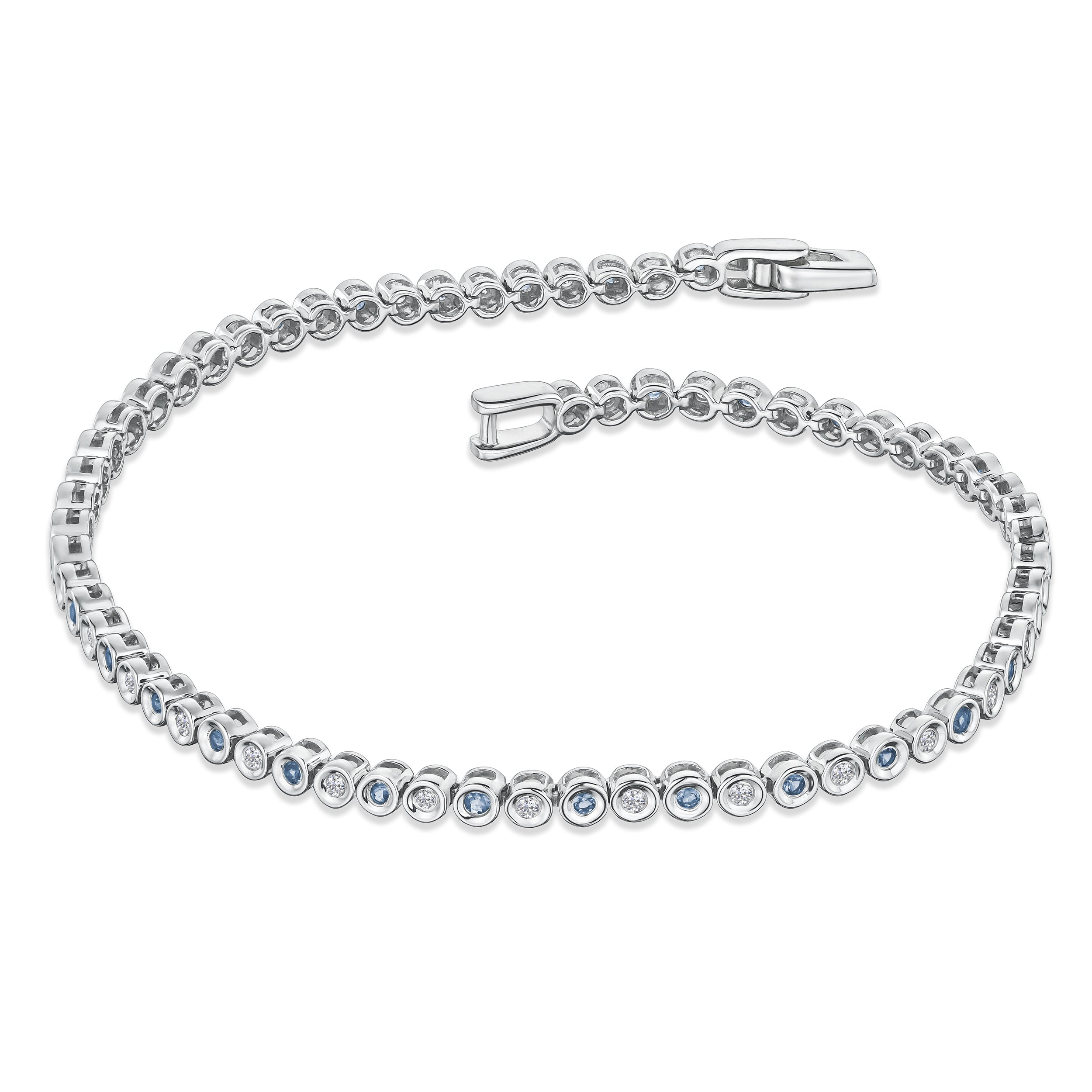 0.44ct Tanzanite and 0.35ct Lab Diamond Bracelet in 925 Sterling Silver